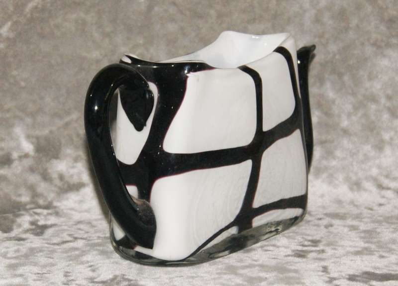 Czechoslovakian art glass teapot shaped vase