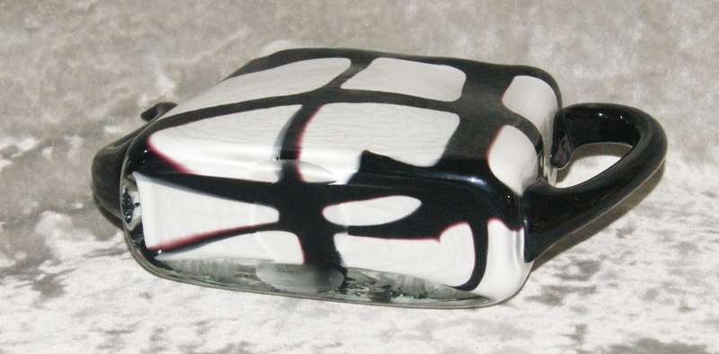 Czechoslovakian art glass teapot shaped vase