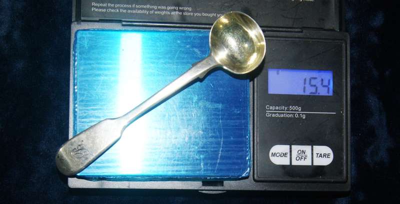 Hallmarked silver London 1845 mustard spoon (15.4g) @ ccrraazzyy low R1 start