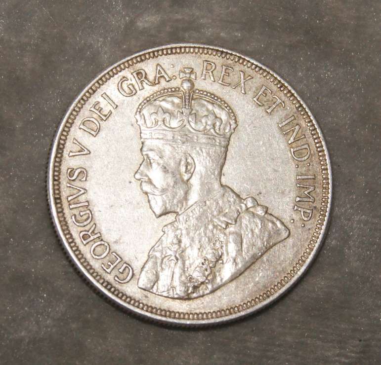 1928 Cyprus 45 Piastres King George 92.5% silver AU