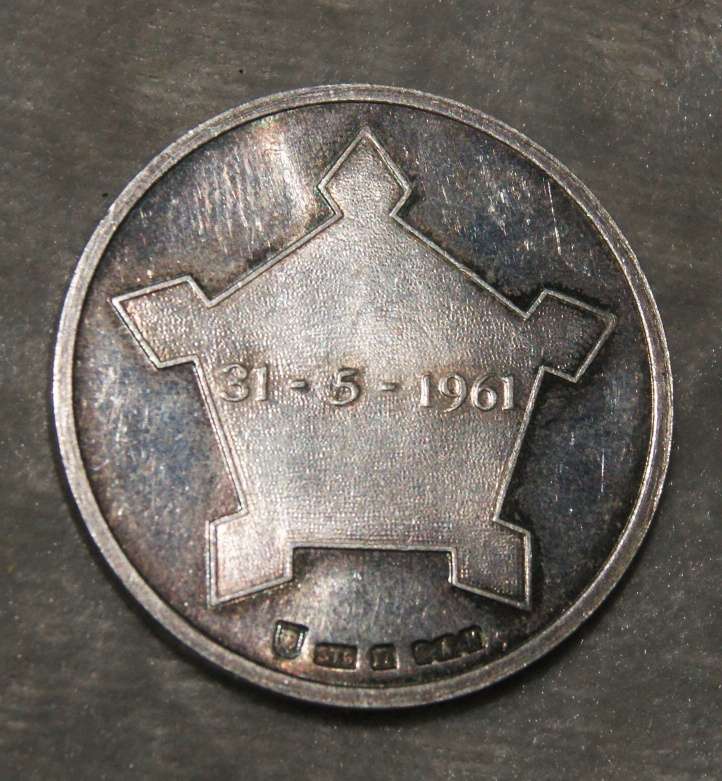 Formation of the Republic of South Africa silver medallion
