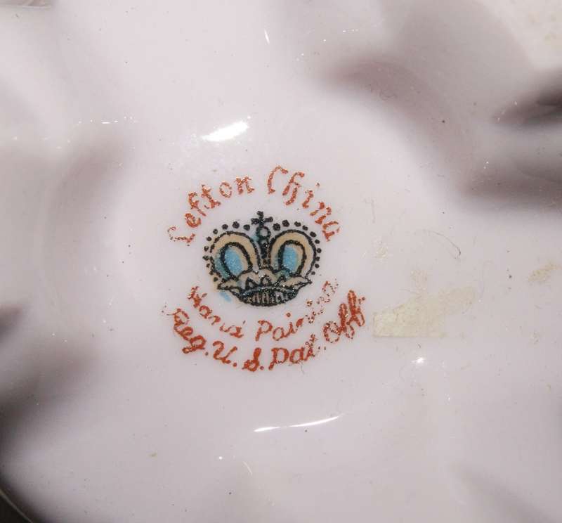Vintage pink Lefton China hand painted porcelain vase