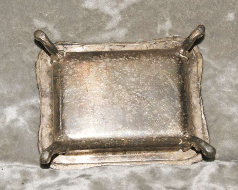 Silver plated footed darts trophy trinket box