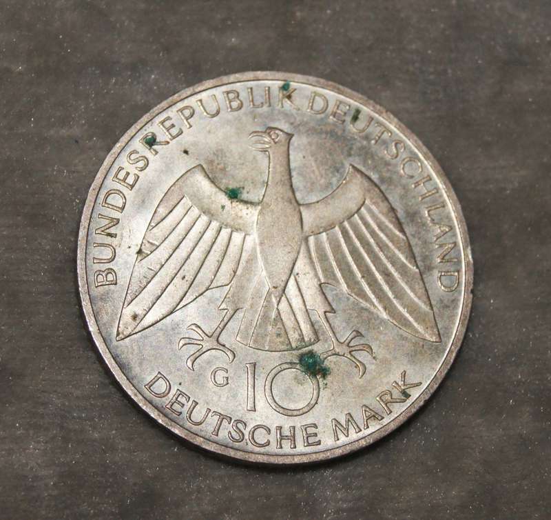 1972 10 Deutsche Mark (G mint mark) 62.5% silver Munich Olympic Games