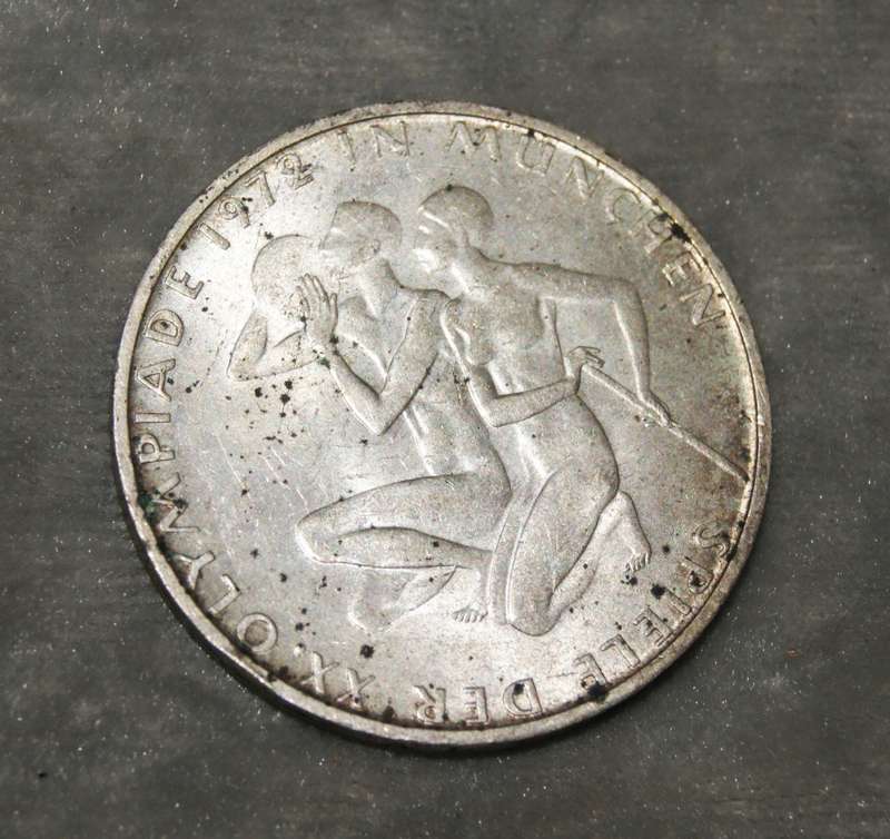 1972 10 Deutsche Mark (D mint mark) 62.5% silver Munich Olympic Games