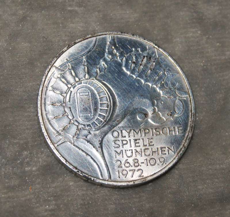 1972 10 Deutsche Mark (D mint mark) 62.5% silver Munich Olympic Games