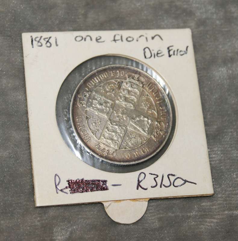1881 one Florin with error MDCCCLXXRI