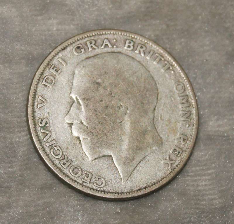 1922 Half Crown UK coin (50% silver)