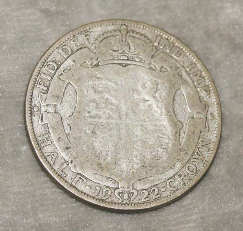 1922 Half Crown UK coin (50% silver)