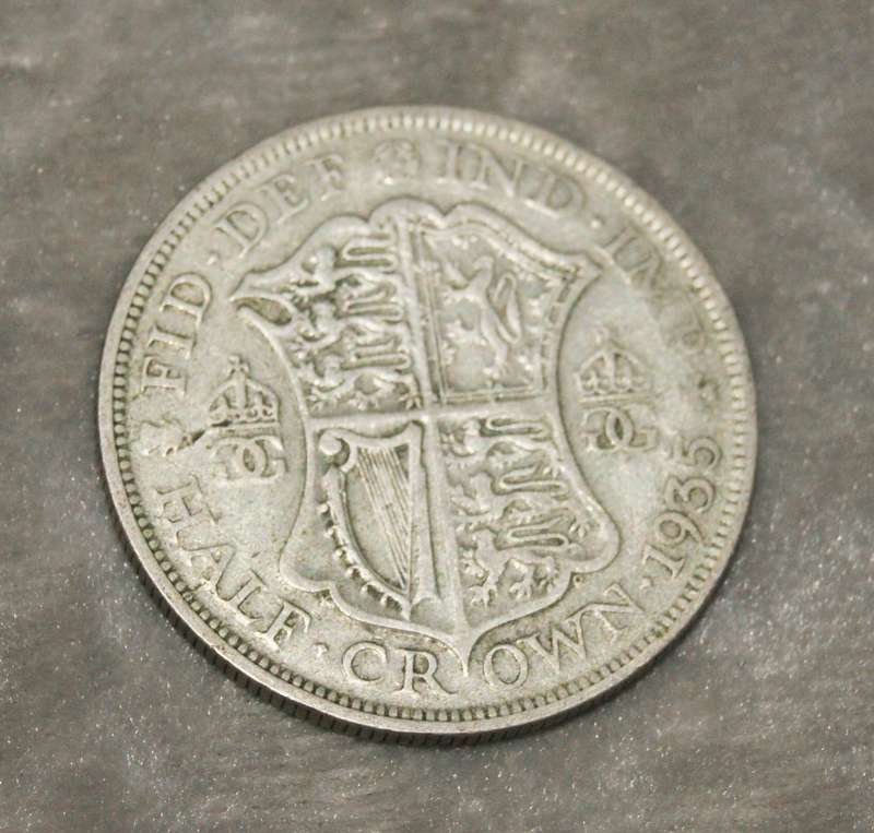 1935 Half Crown UK coin (50% silver)