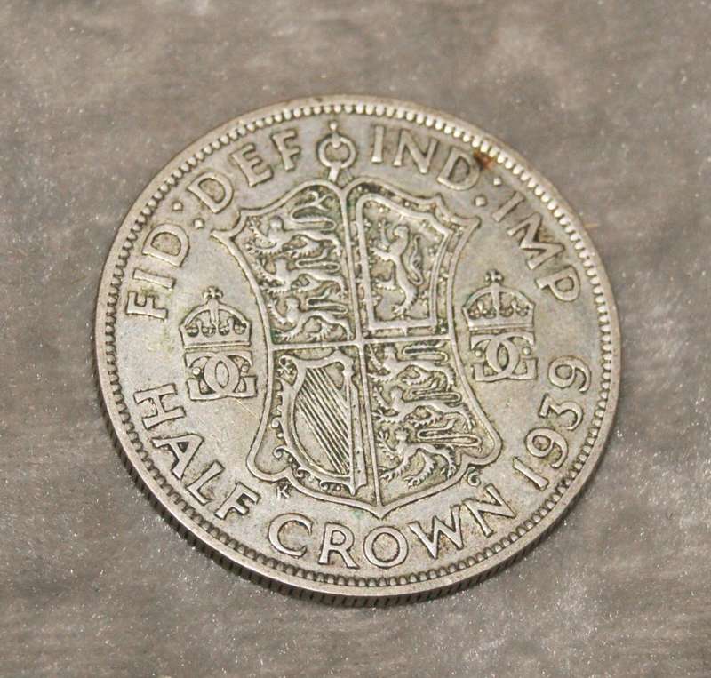 1939 Half Crown UK coin (50% silver)