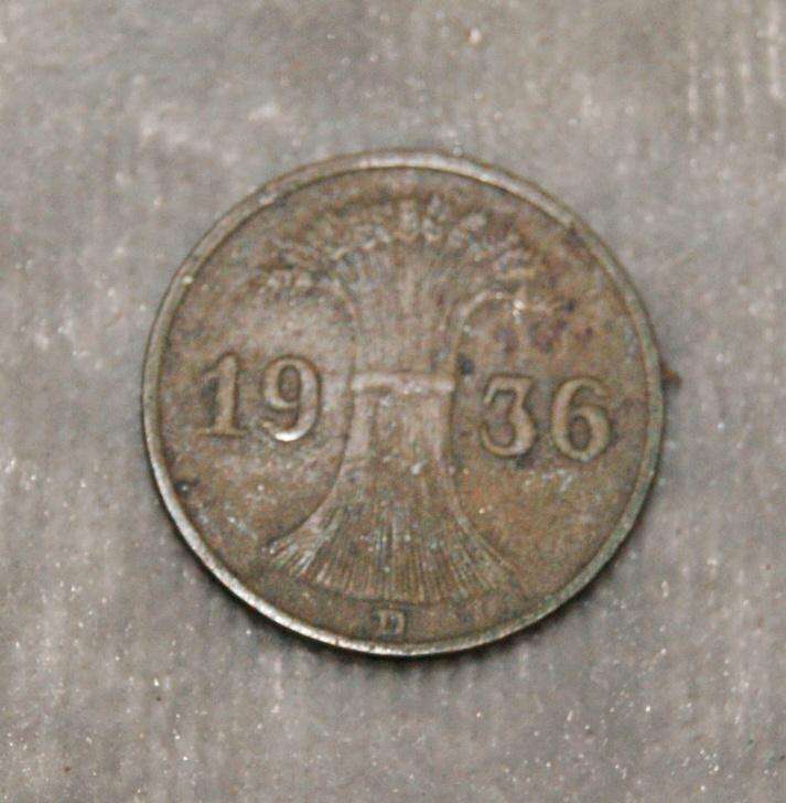 1936 1 Reichspfennig D Mark UNC