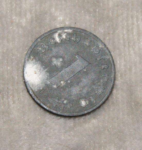1942 1 Reichspfennig F mint mark UNC