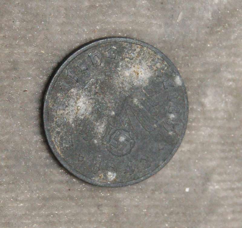 1942 1 Reichspfennig F mint mark UNC