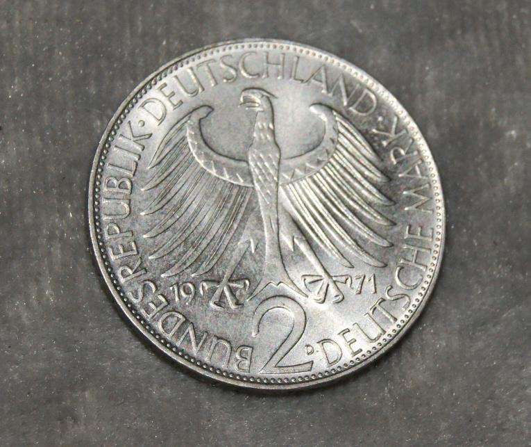 1971 2 Deutsche Mark D mint mark UNC