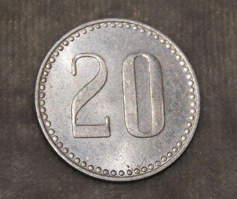 Bootsverleih Kopp 20 Pfennigs token UNC