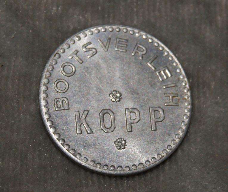 Bootsverleih Kopp 20 Pfennigs token UNC