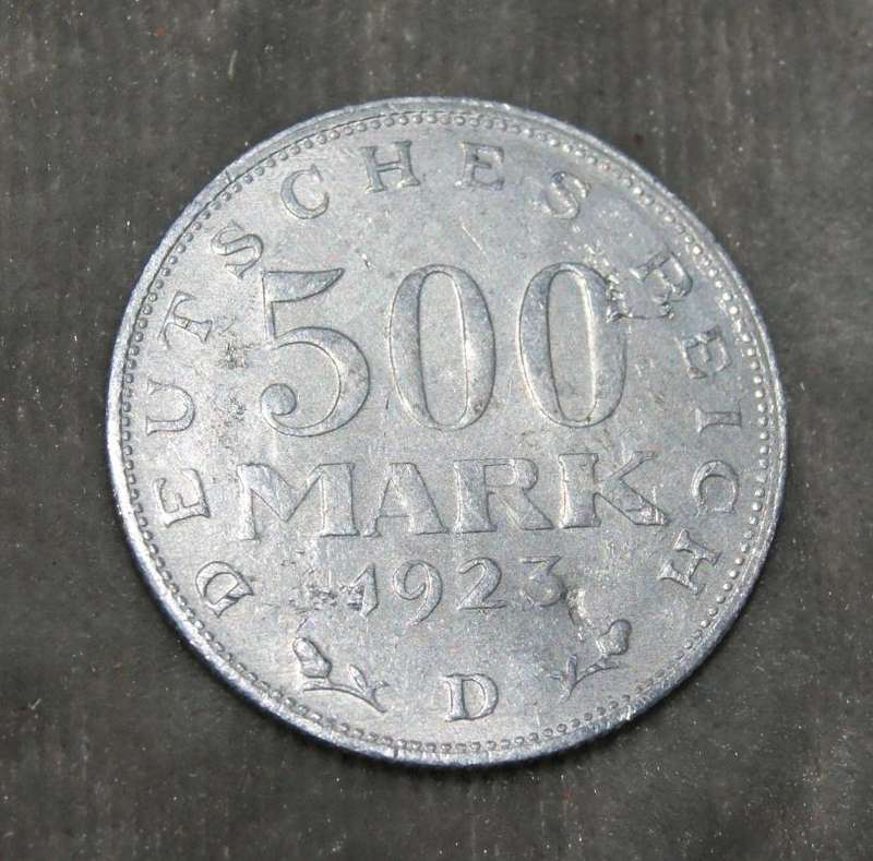 1923 500 Mark D mint mark coin XF