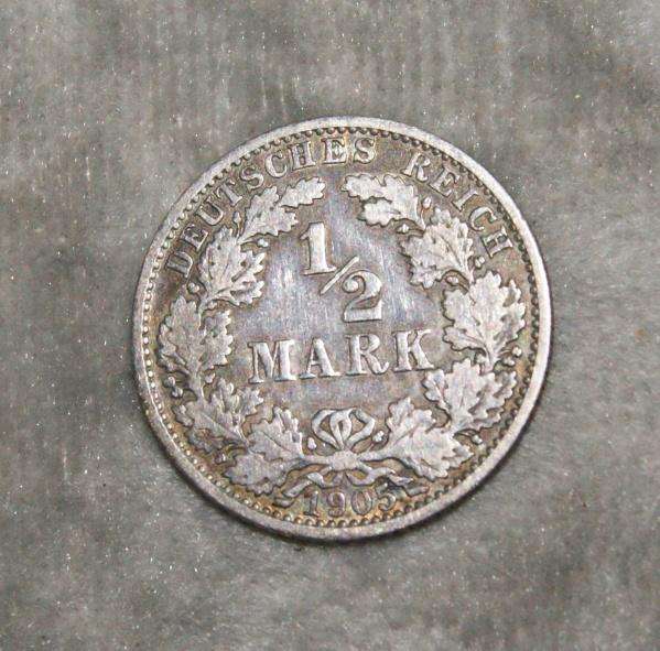 1905 Half Mark A mint mark (90% silver) XF