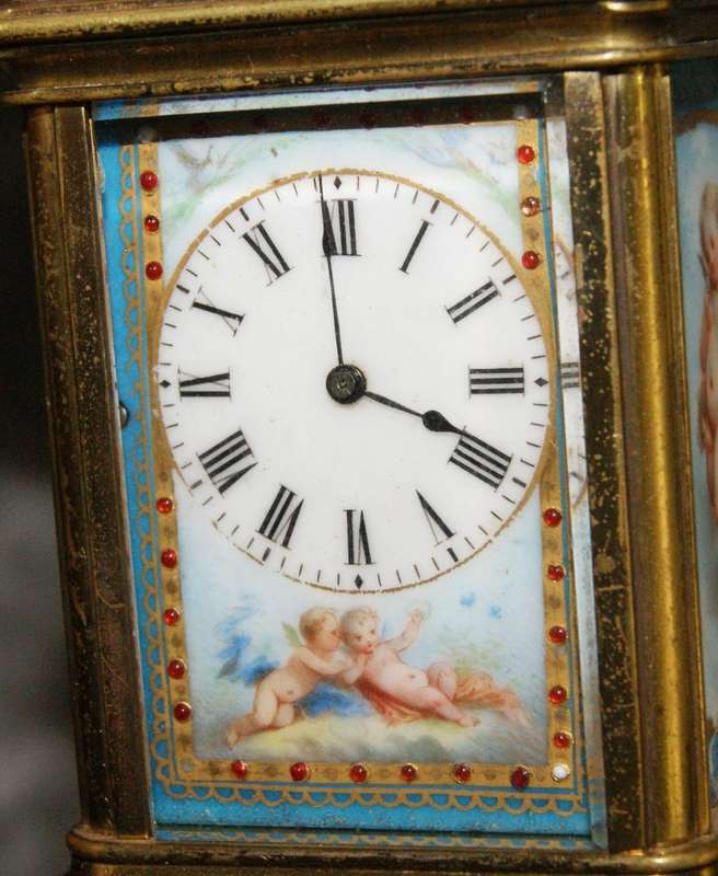 Antique miniature Carriage clock with 2 original keys (untested)