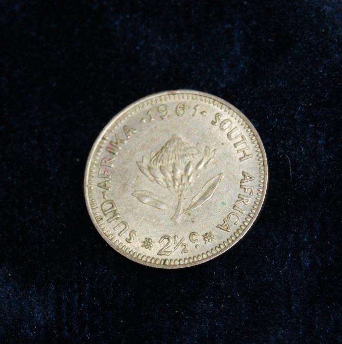 1961 South African 2 1/2cent @ crazy low R1 start