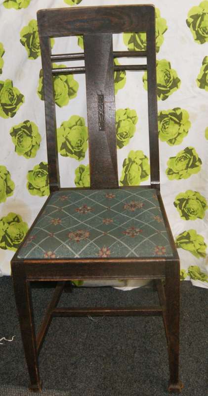 Antique oak arts and crafts high back chair