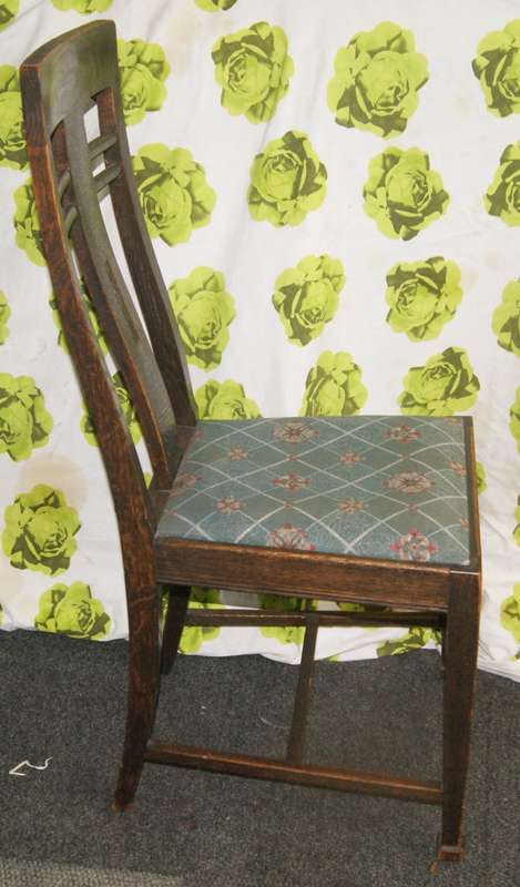 Antique oak arts and crafts high back chair