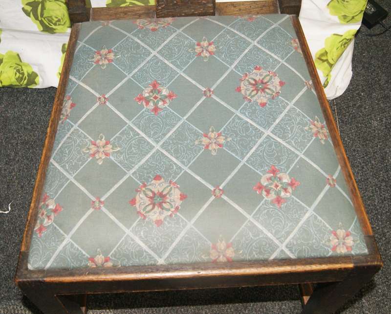 Antique oak arts and crafts high back chair