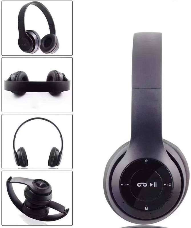 Rechargeable Wireless Bluetooth Headsets - Black
