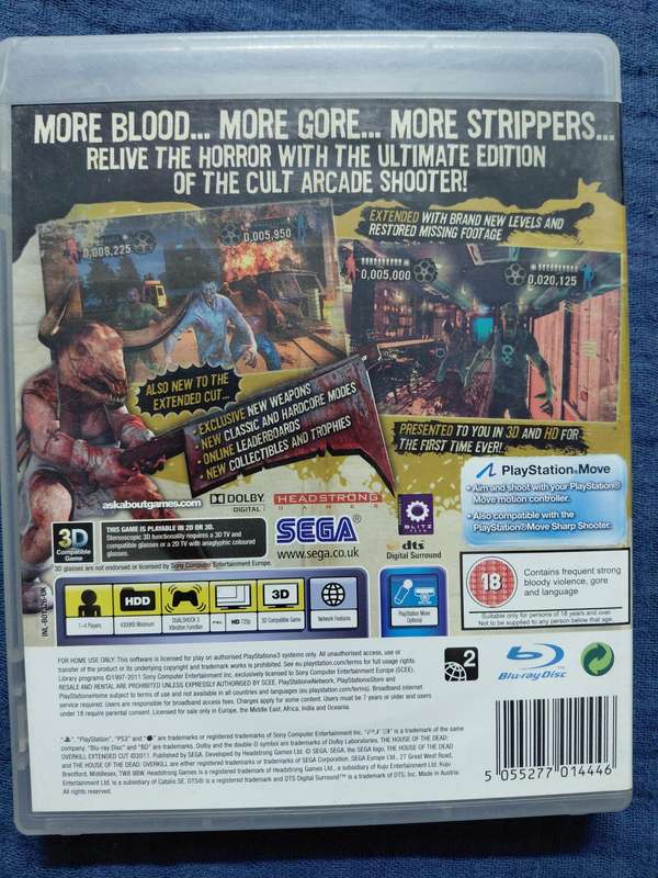 House of the Dead Extended Cut PlayStation 3 (PAL)