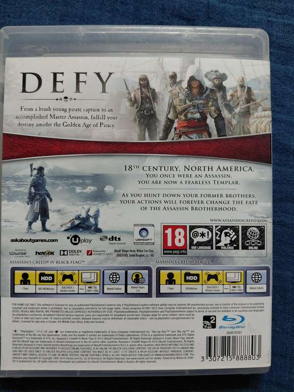 Assassin's Creed Black Flag / Rogue Double Pack PlayStation 3 (PAL)