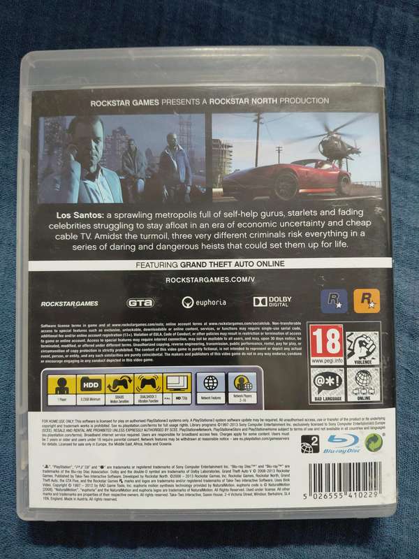Grand Theft Auto V PlayStation 3 (PAL)
