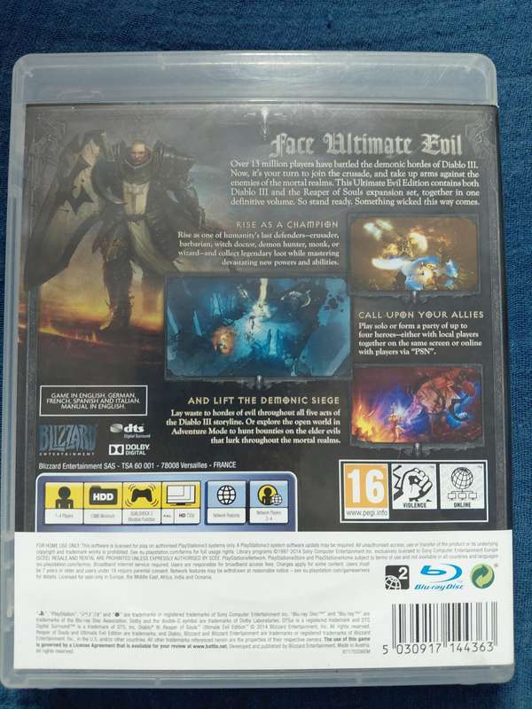 Diablo 3 Reaper of Souls PlayStation 3 (PAL)