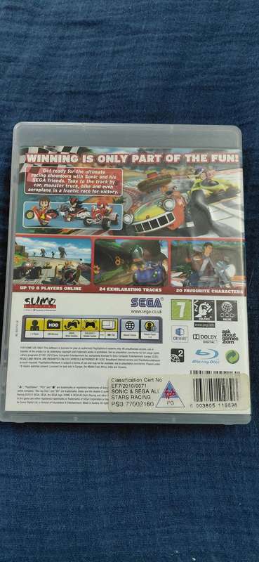Sonic Sega All Stars Racing PlayStation 3 (PAL)