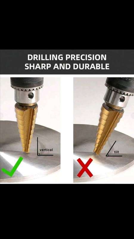 3Pcs Golden 4-12 3-12 4-20 Step Drill Bit Set, HSS Titanium Step Drill Bits for Metal,Straight Groov