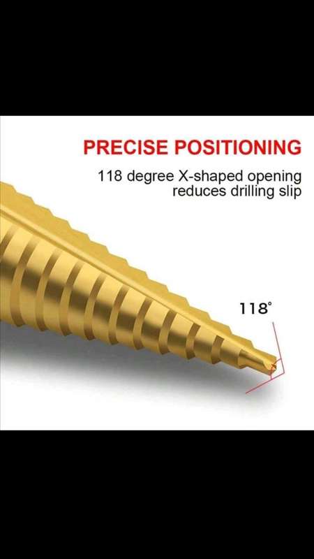 3Pcs Golden 4-12 3-12 4-20 Step Drill Bit Set, HSS Titanium Step Drill Bits for Metal,Straight Groov