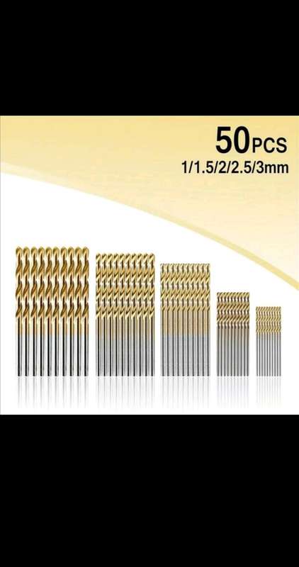 50pcs 1-3mm Titanium Coated Drill Bits