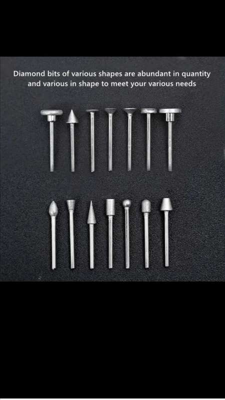 50pc Diamond Burr Grinding head. Lapidary, wood, stone.