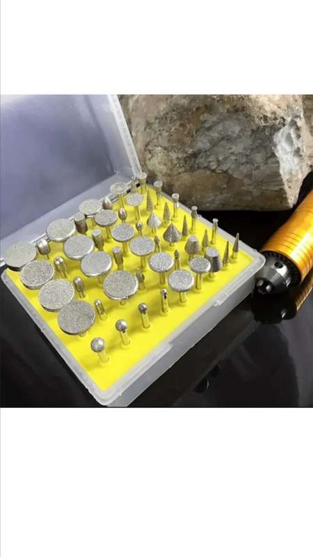 50pc Diamond Burr Grinding head. Lapidary, wood, stone.