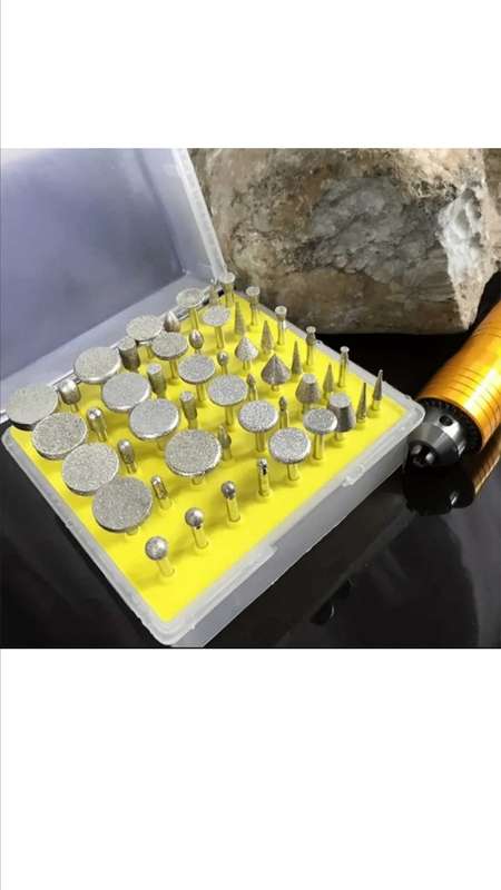 50pc Diamond Burr Grinding head. Lapidary, wood, stone.