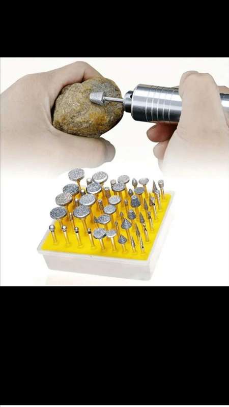 50pc Diamond Burr Grinding head. Lapidary, wood, stone.