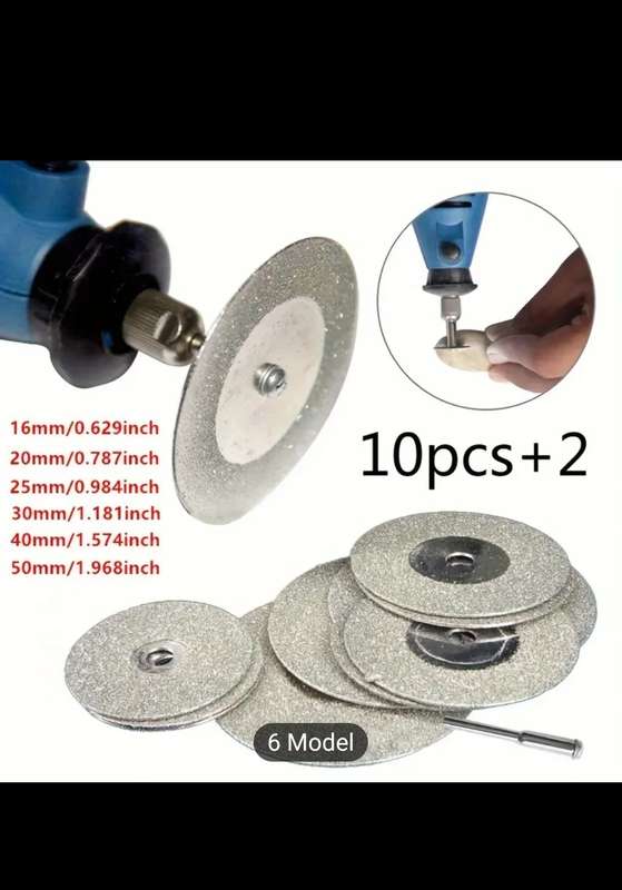 12-Piece 40mm Diamond Cutting Disc Set  Precision Cutting for Various Materials!