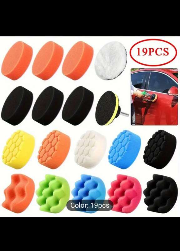 [SALE] 19pcs 3-inch Car Polishing Kit, Sponge Disc Set