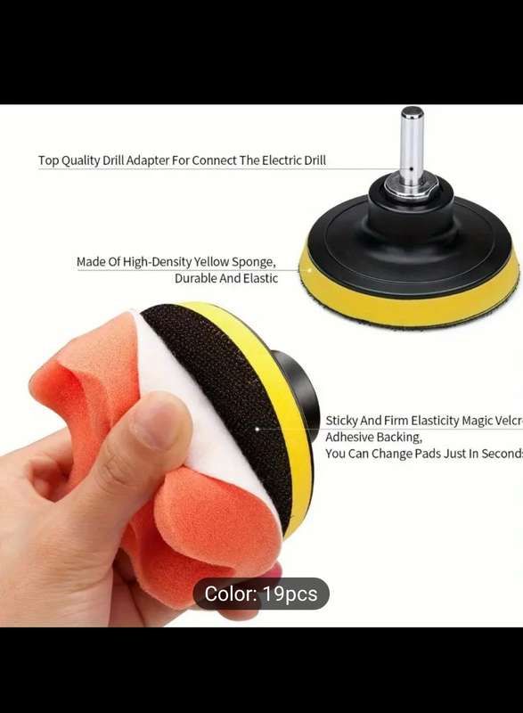 [SALE] 19pcs 3-inch Car Polishing Kit, Sponge Disc Set