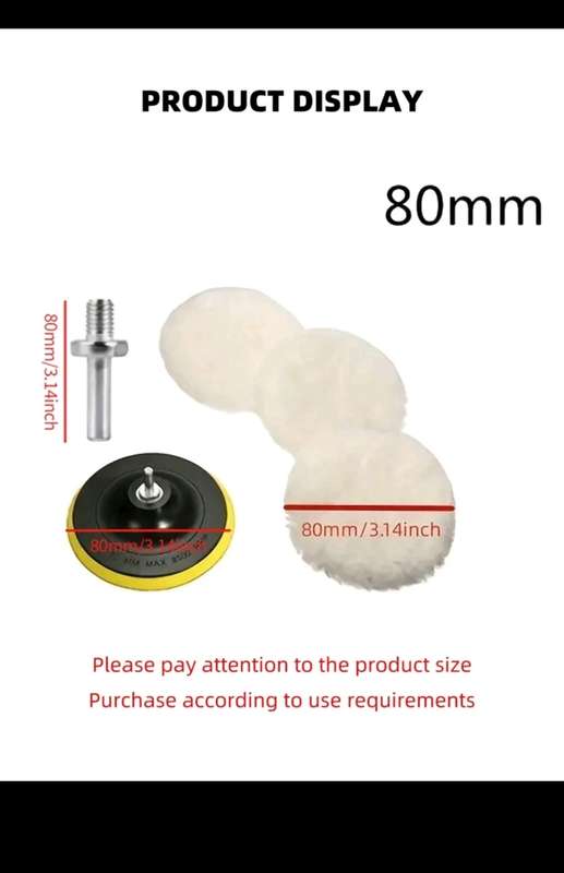 [SALE] 5pc 3" Wool Car Detailing Polishing Pad Set Car Buffing Tool