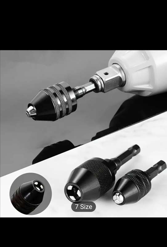 1pc Keyless Drill Chuck Impact Driver Adapter 1/4 ''. Hex Shank Drill Arrow Bit Tool Quick Change