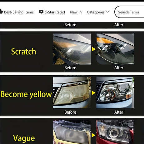 500ml Vapor Headlight Restoration Kit  Professional Grade Clarity