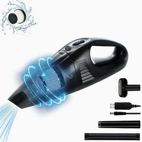  Portable Car Cleaner  Strong Suction, Wet & Dry Use!   Mini Handheld Vacuum