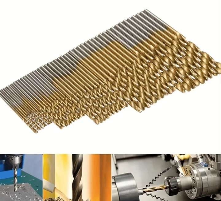 50-Piece Titanium-Coated Drill Bit Set