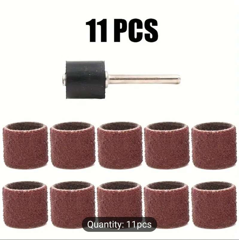 11pc Rotary Tool Sanding Drum Set  Versatile Abrasive Kit for Wood, Metal, Gemstones & More!